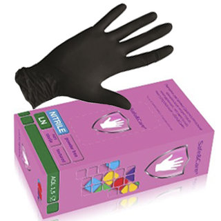 Перчатки Safe&Care нитриловые черные L, 50 пар