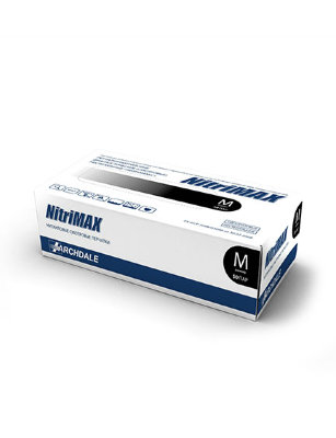 Перчатки нитриловые NITRIMAX (50 пар), чёрные